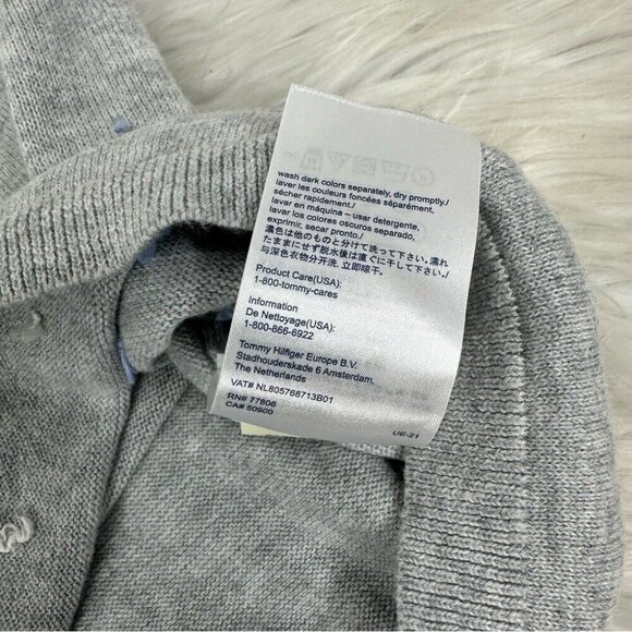 Tommy Hilfiger Women’s Gray V-Neck Y2K Designer Beaded Tunic Knit Sweater XL/C44 - Picture 7 of 11